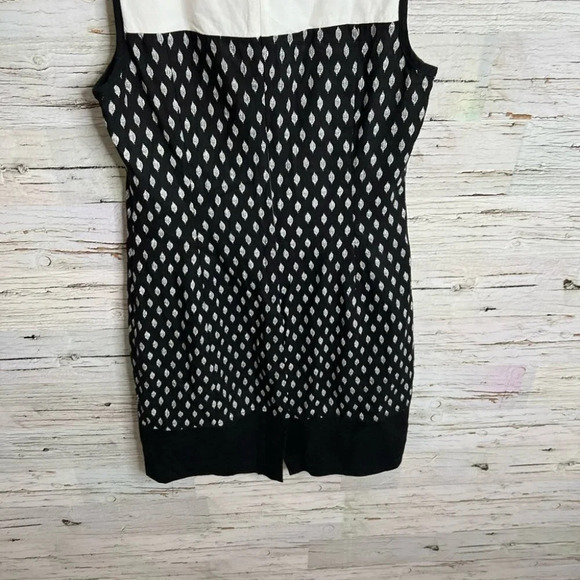 Ivanka  trump black ivory dress sleeveless size 8 - Picture 3 of 8